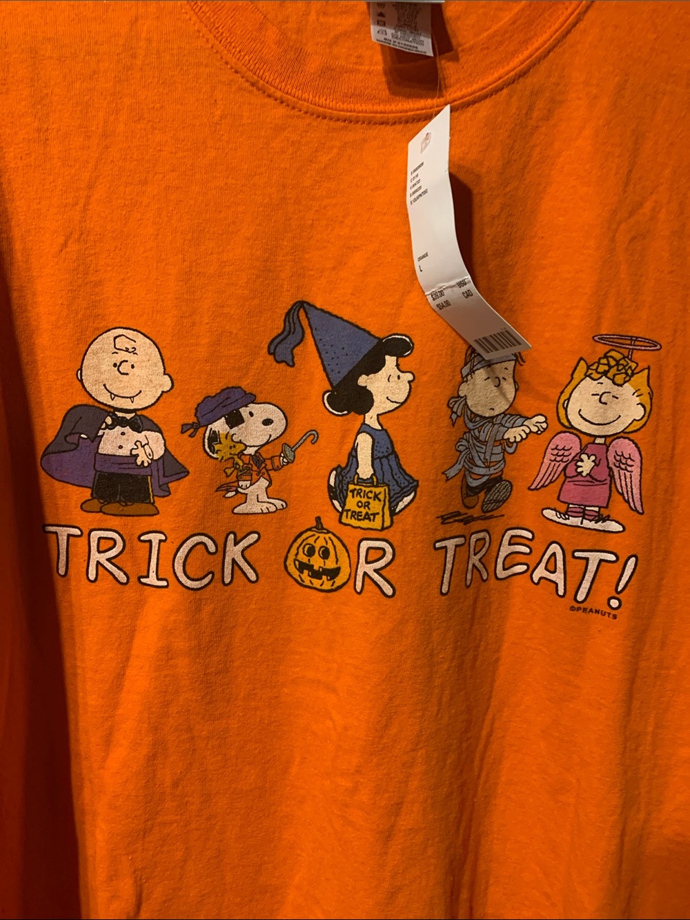 NWT Peanuts Halloween Graphic Tee - Orange Size L - Picture 6 of 8